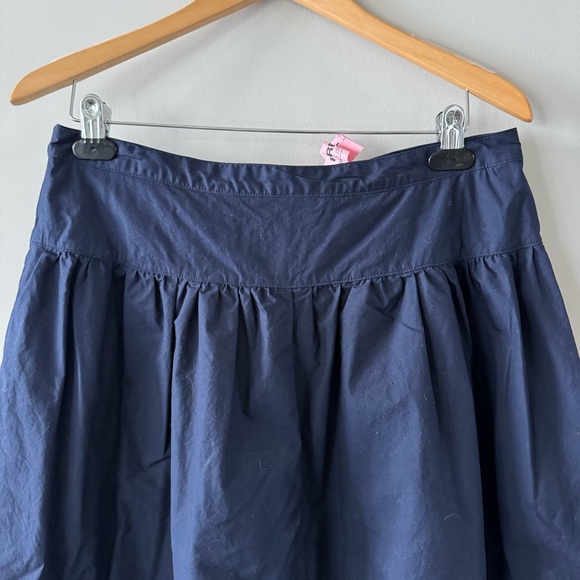 Banana Republic Midi Double-Lined Poplin Skirt with Slit - Navy Blue - Picture 4 of 7